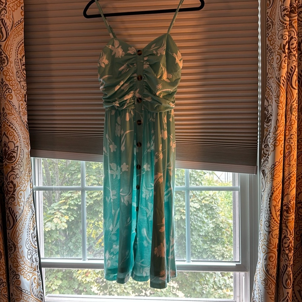 Large teal summer dress